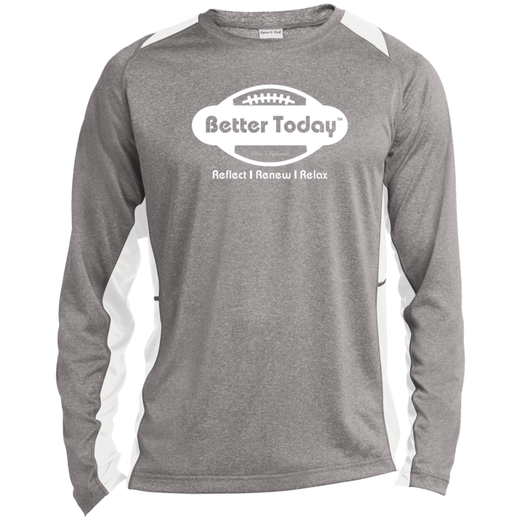 Better Today Football Long Sleeve Heather Performance Tee Grey/White